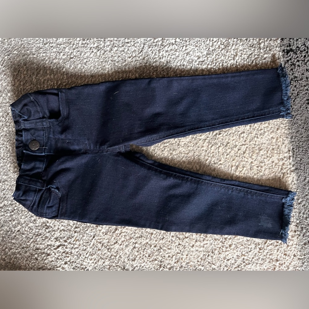 2T Garanimals navy blue skinny jeans with raw hem